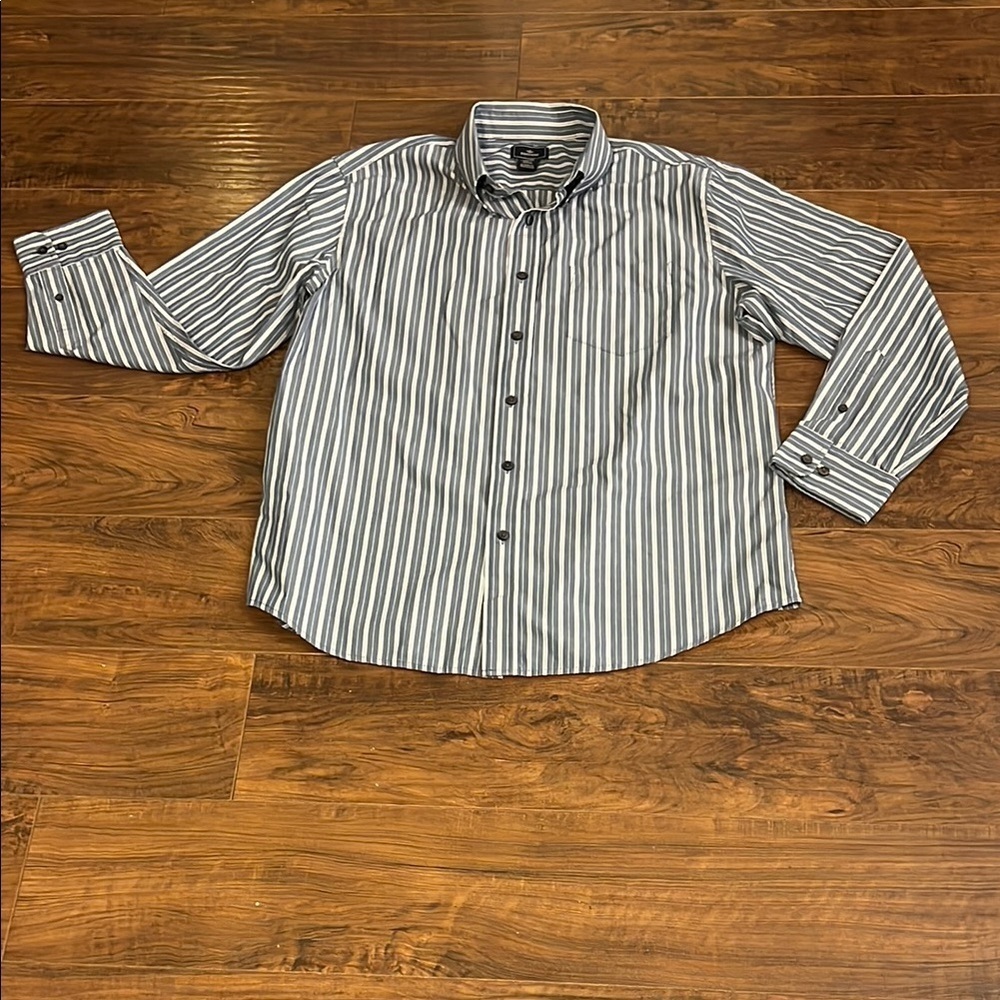 Men’s Dockers Cotton No Wrinkle Button Down Shirt w/Pinstripes, Sz. L 16/16 1/2.